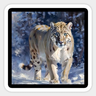 Snow Leopard Study Sticker